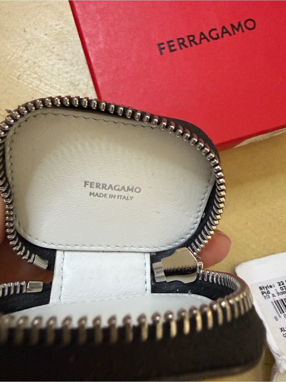Salvatore Ferragamo Black Leather AirPods Case - Picture 2 of 3